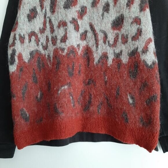 MAISON SCOTCH Sweater Fuzzy Mixed Media Crewneck & Sweatshirt Top Sz 6 / S Flaw - Picture 3 of 14